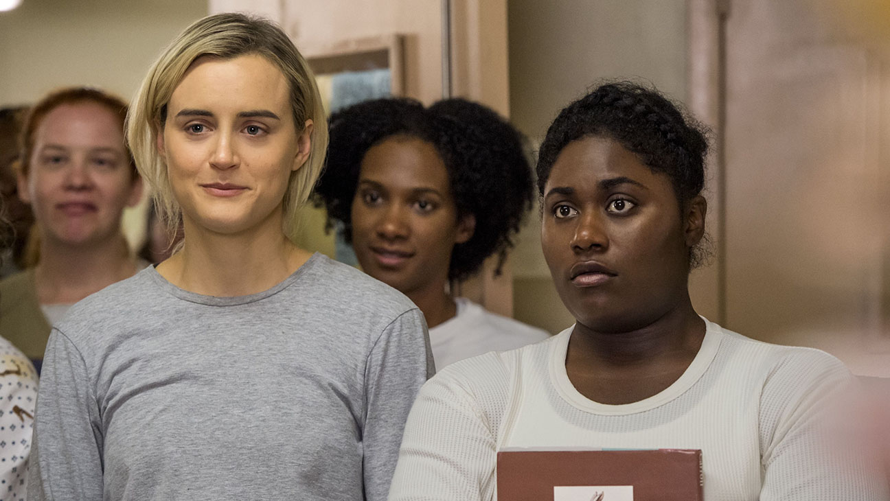 Taylor Schilling, Vicky Jeudy, Danielle Brooks in ORANGE IS THE NEW BLACK